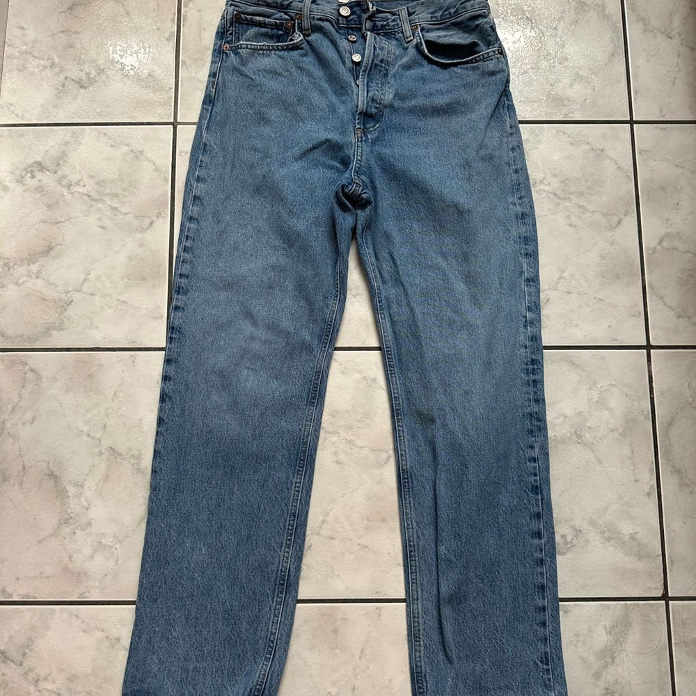 Agolde Women's Straight Leg Jeans - Medium Blue Denim